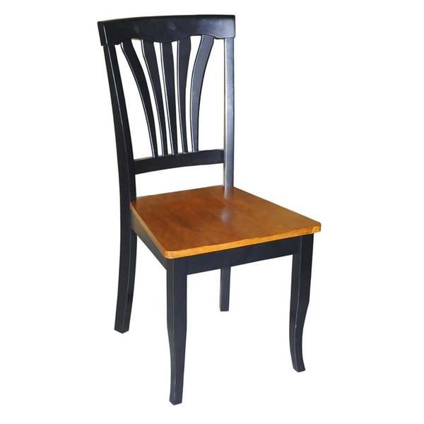 Latestluxury AVON11-WC-BL&CH 2 Avon Chair Wood Seat - Black and Cherry LA2682557